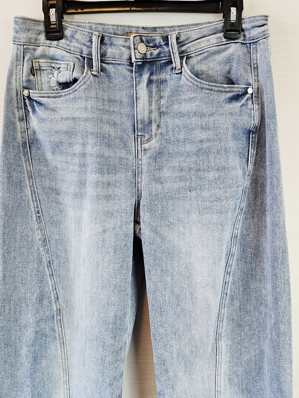 Judy Blue High Waist Side Panel Barrel Leg Jean size 29 - Picture 7 of 16